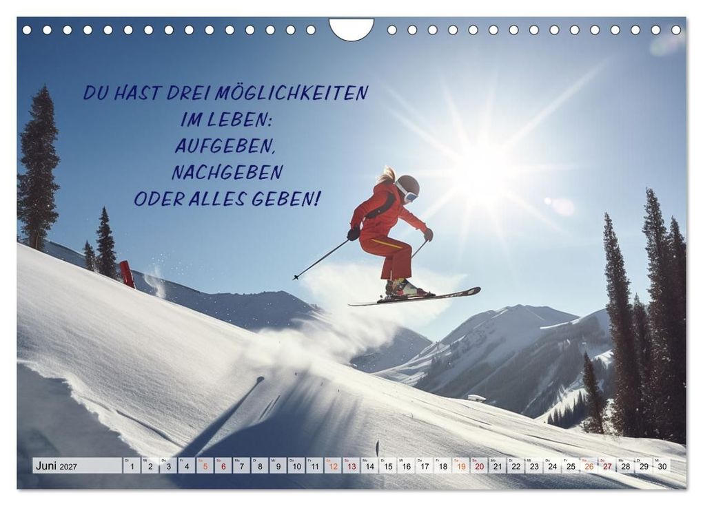 Weitere Ansicht: Motivation und Ski (Wandkalender 2027 DIN A4 quer), CALVENDO Monatskalender | Dirk Meutzner, Calvendo
