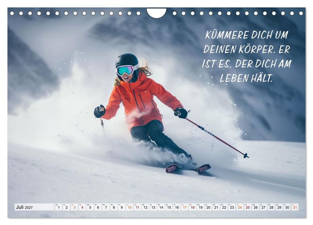 Weitere Ansicht: Motivation und Ski (Wandkalender 2027 DIN A4 quer), CALVENDO Monatskalender | Dirk Meutzner, Calvendo