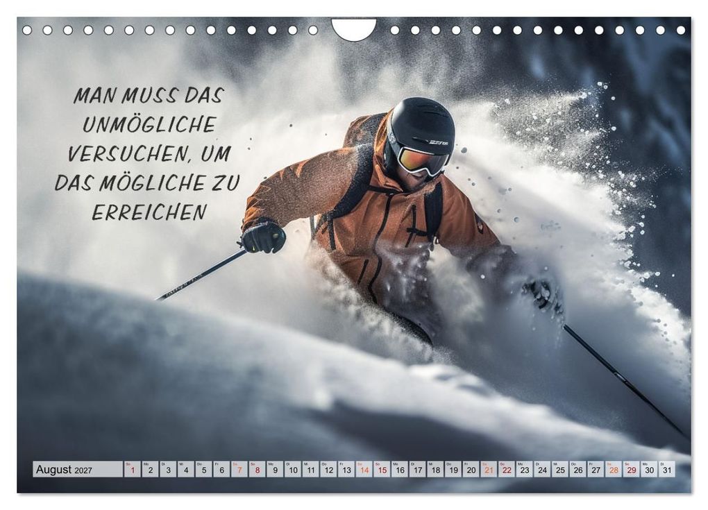Weitere Ansicht: Motivation und Ski (Wandkalender 2027 DIN A4 quer), CALVENDO Monatskalender | Dirk Meutzner, Calvendo