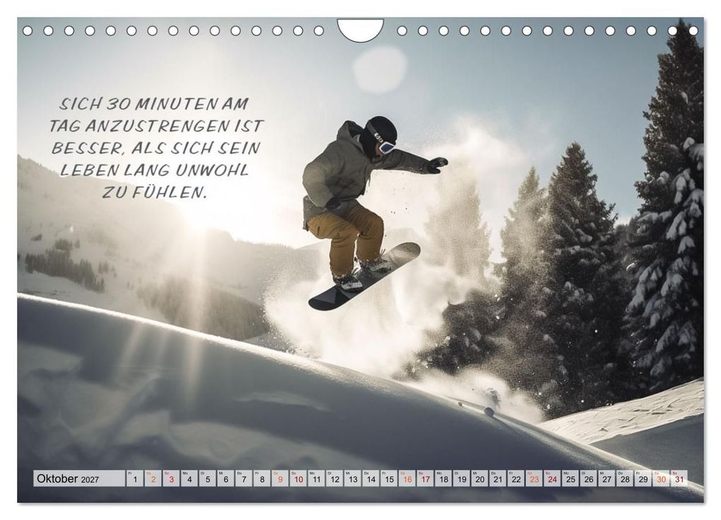 Weitere Ansicht: Motivation und Ski (Wandkalender 2027 DIN A4 quer), CALVENDO Monatskalender | Dirk Meutzner, Calvendo