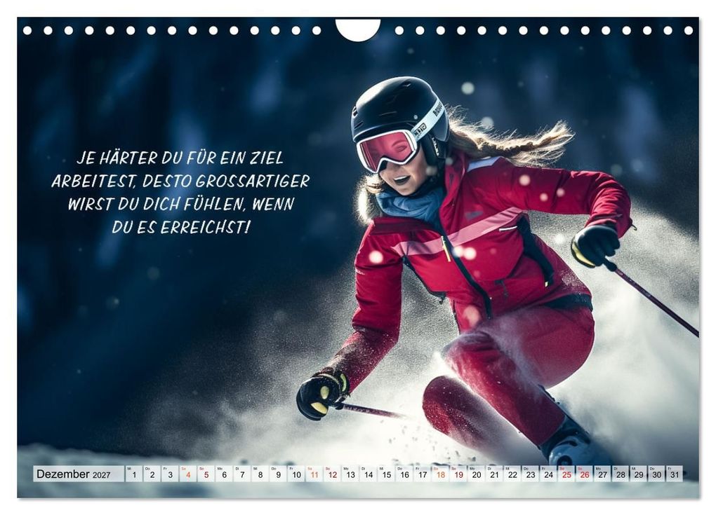 Weitere Ansicht: Motivation und Ski (Wandkalender 2027 DIN A4 quer), CALVENDO Monatskalender | Dirk Meutzner, Calvendo