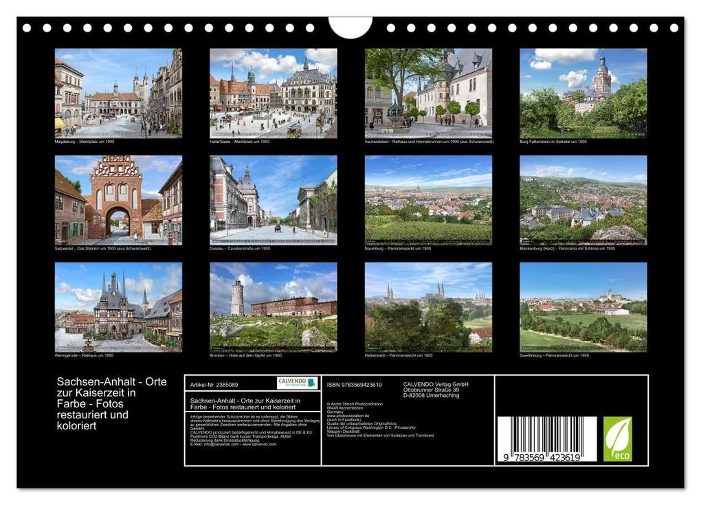 Weitere Ansicht: Sachsen-Anhalt - Orte zur Kaiserzeit in Farbe - Fotos restauriert und koloriert (Wandkalender 2027 DIN A4 quer), CALVENDO Monatskalender | André Tetsch, Calvendo