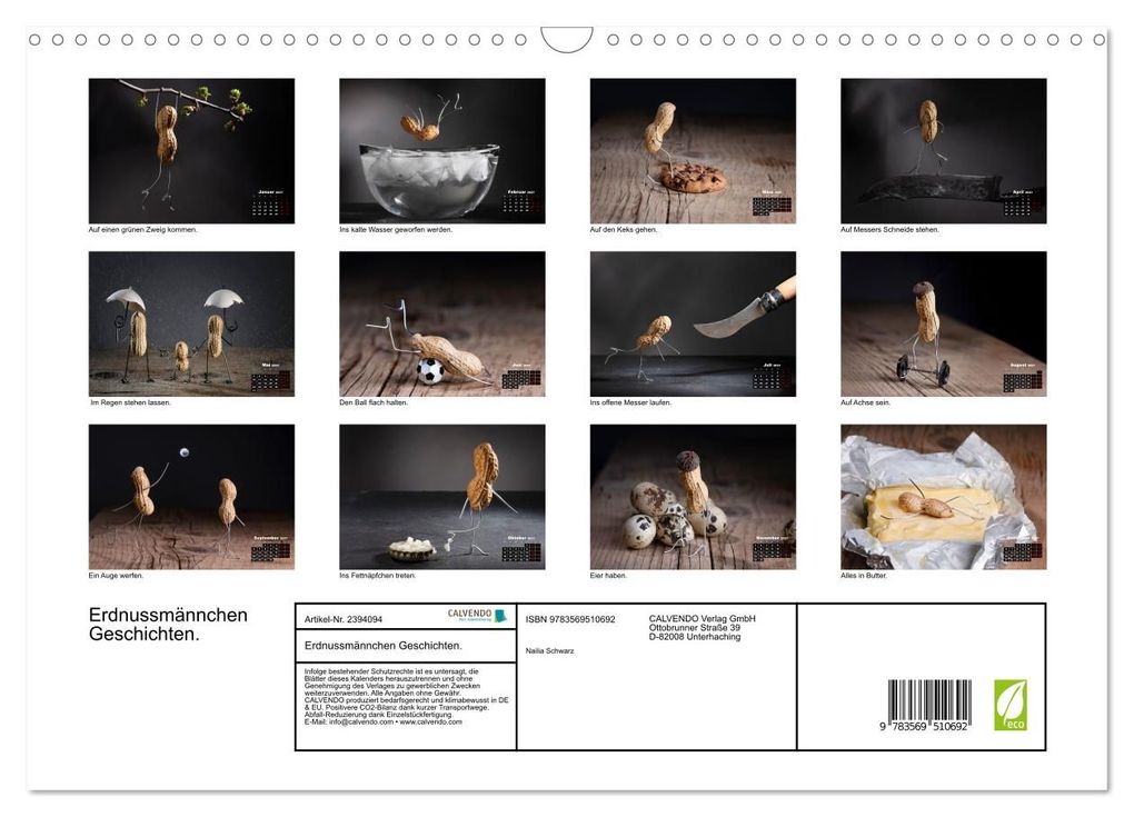 Weitere Ansicht: Erdnussmännchen Geschichten. (Wandkalender 2027 DIN A3 quer), CALVENDO Monatskalender | Nailia Schwarz, Calvendo