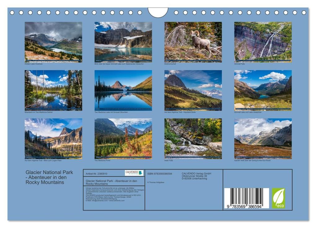 Weitere Ansicht: Glacier National Park - Abenteuer in den Rocky Mountains (Wandkalender 2027 DIN A4 quer), CALVENDO Monatskalender | Thomas Holtgräwe, Calvendo