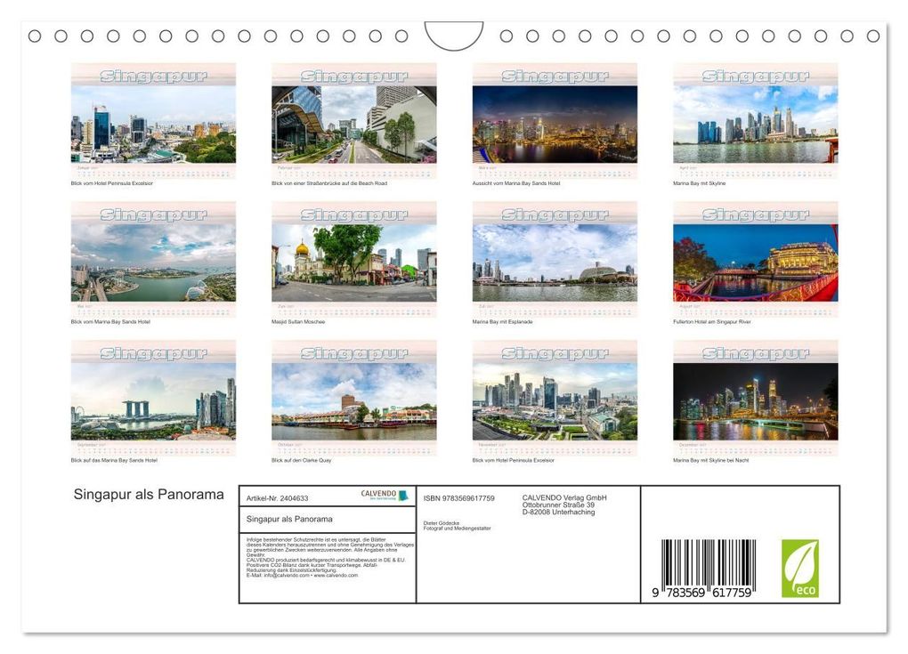 Weitere Ansicht: Singapur als Panorama (Wandkalender 2027 DIN A4 quer), CALVENDO Monatskalender | Dieter Gödecke, Calvendo