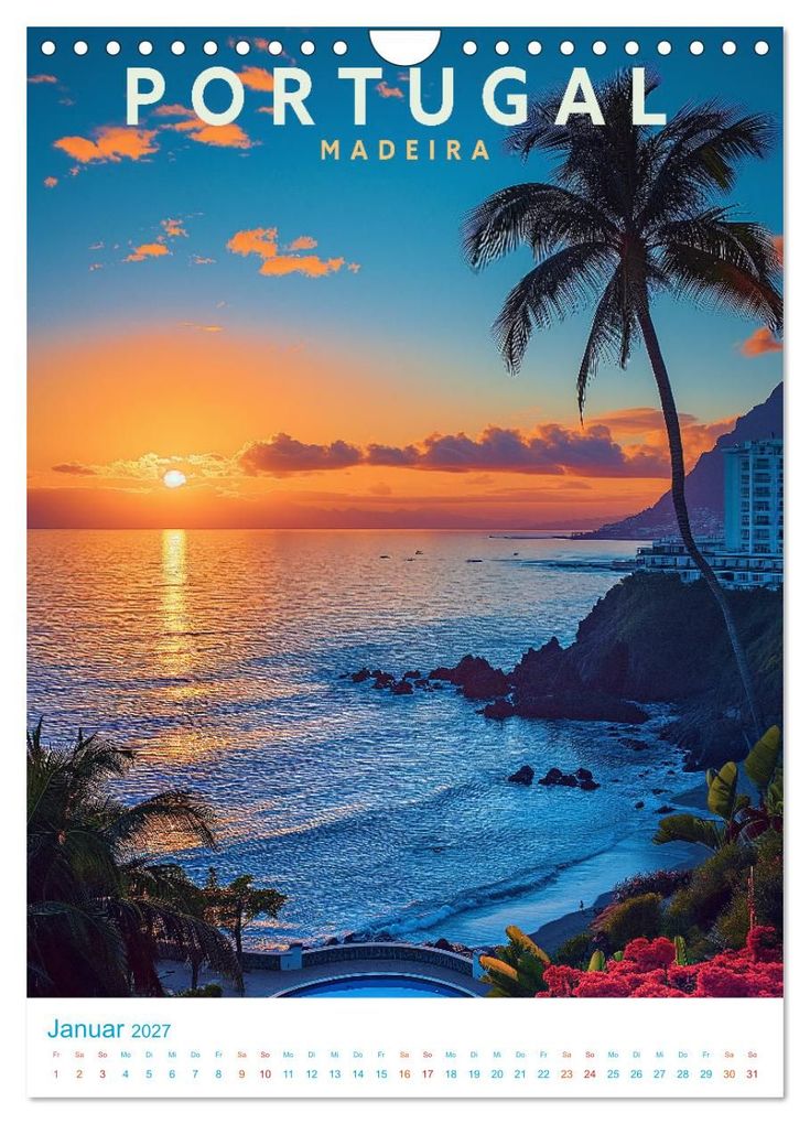 Weitere Ansicht: Portugal - Old School Poster Style (Wandkalender 2027 DIN A4 hoch), CALVENDO Monatskalender | Val Thoermer, Calvendo
