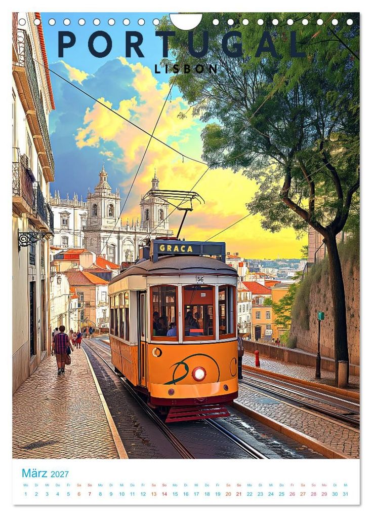 Weitere Ansicht: Portugal - Old School Poster Style (Wandkalender 2027 DIN A4 hoch), CALVENDO Monatskalender | Val Thoermer, Calvendo