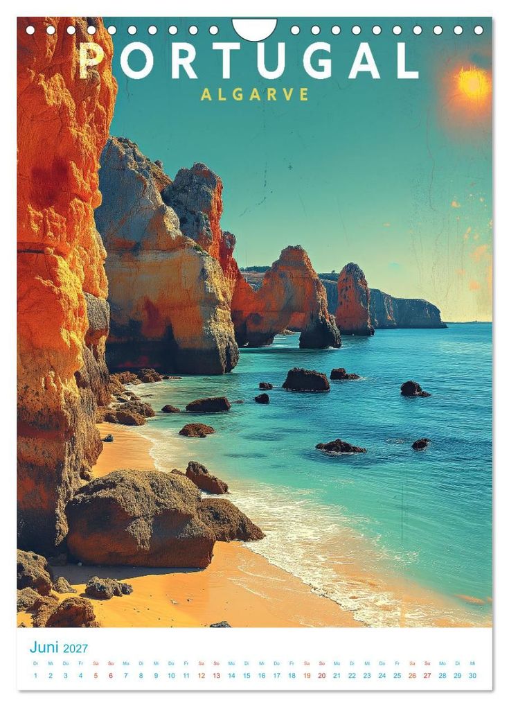 Weitere Ansicht: Portugal - Old School Poster Style (Wandkalender 2027 DIN A4 hoch), CALVENDO Monatskalender | Val Thoermer, Calvendo