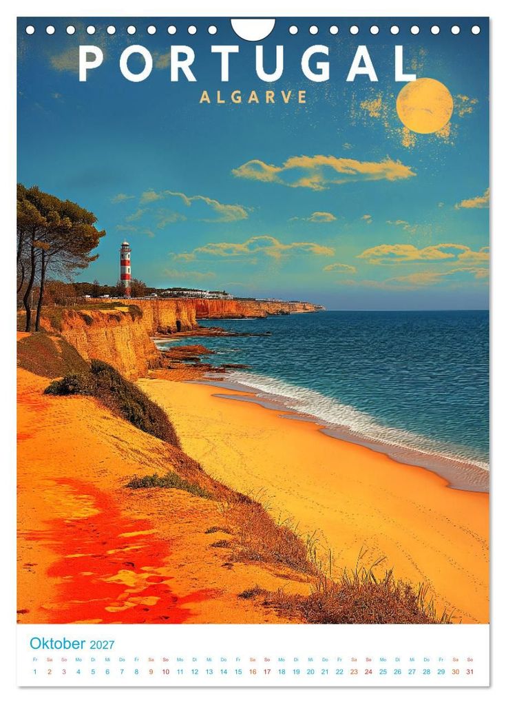 Weitere Ansicht: Portugal - Old School Poster Style (Wandkalender 2027 DIN A4 hoch), CALVENDO Monatskalender | Val Thoermer, Calvendo