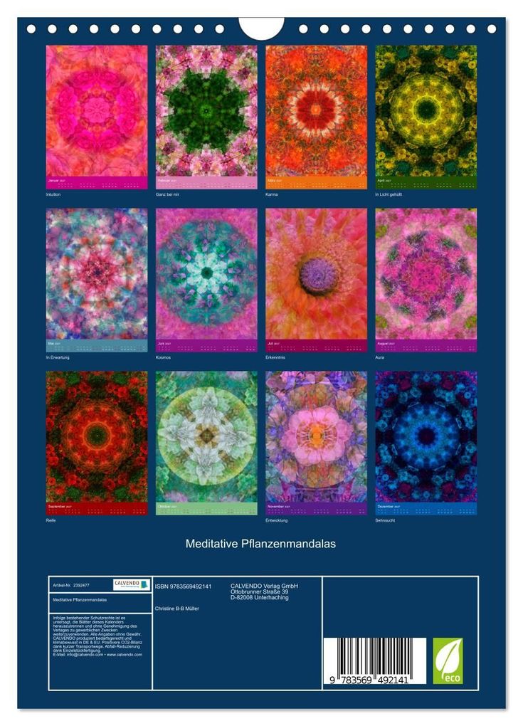 Weitere Ansicht: Meditative Pflanzenmandalas (Wandkalender 2027 DIN A4 hoch), CALVENDO Monatskalender | Christine B-B Müller, Calvendo