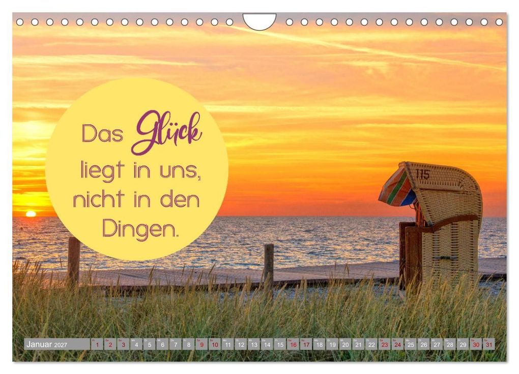 Weitere Ansicht: ACHTSAMKEIT - Wege des Glücks (Wandkalender 2027 DIN A4 quer), CALVENDO Monatskalender | Globe VISUAL, Calvendo