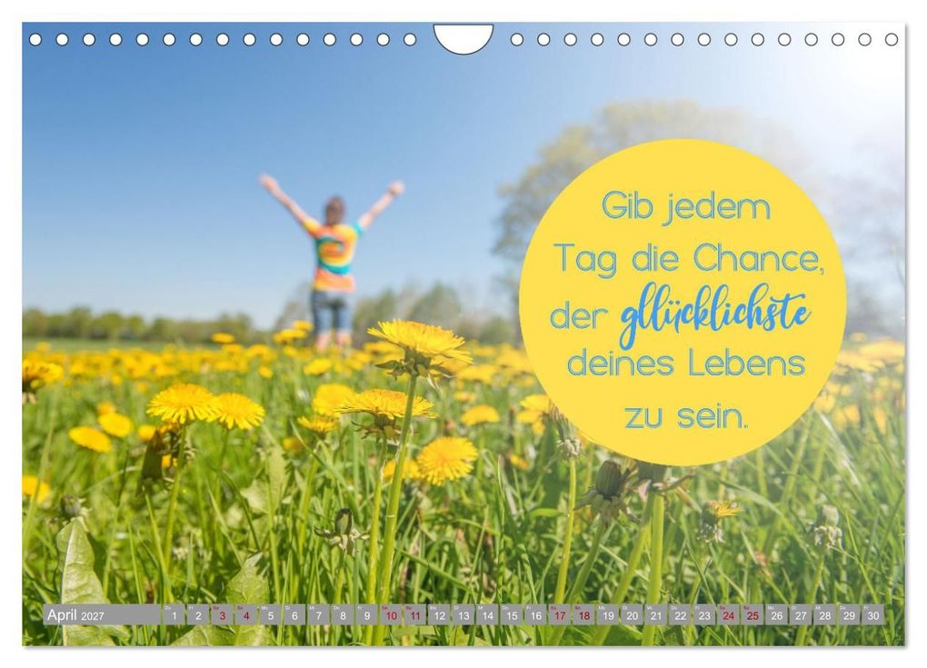 Weitere Ansicht: ACHTSAMKEIT - Wege des Glücks (Wandkalender 2027 DIN A4 quer), CALVENDO Monatskalender | Globe VISUAL, Calvendo