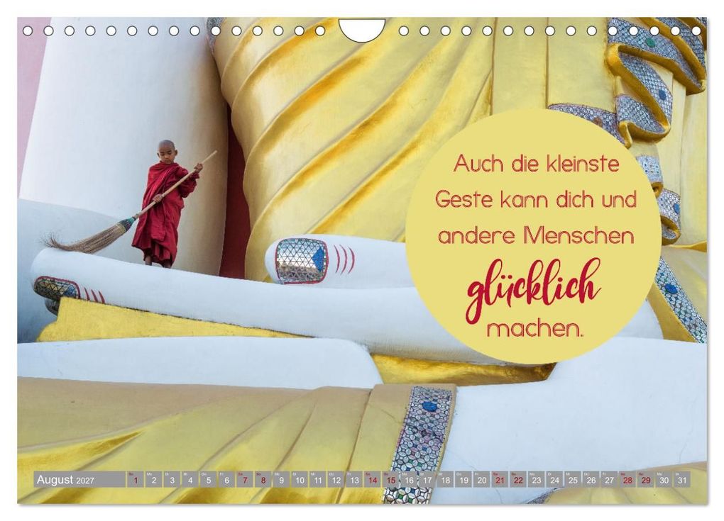 Weitere Ansicht: ACHTSAMKEIT - Wege des Glücks (Wandkalender 2027 DIN A4 quer), CALVENDO Monatskalender | Globe VISUAL, Calvendo