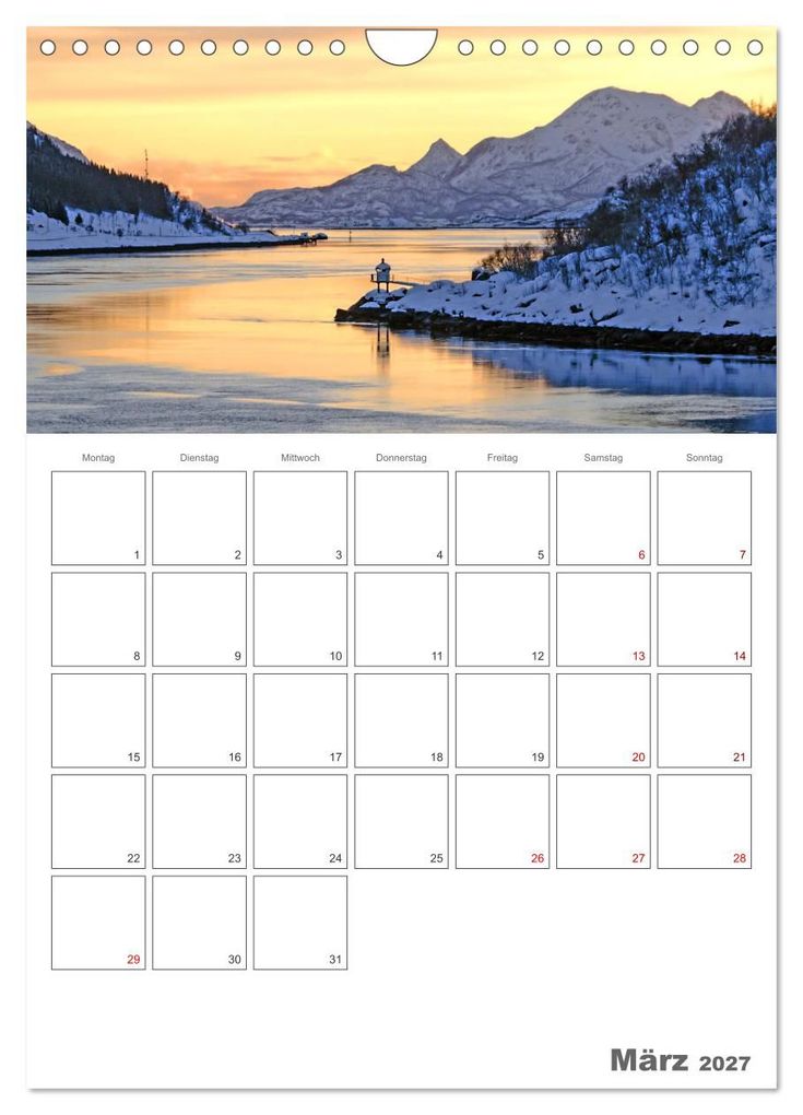 Weitere Ansicht: Die Küste Norwegens - Terminplaner (Wandkalender 2027 DIN A4 hoch), CALVENDO Monatskalender | Nina Schwarze, Calvendo