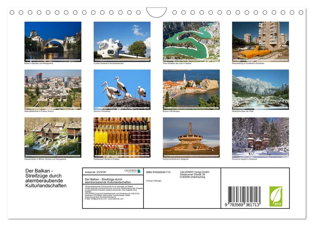 Weitere Ansicht: Der Balkan - Streifzüge durch atemberaubende Kulturlandschaften (Wandkalender 2027 DIN A4 quer), CALVENDO Monatskalender | Christian Hallweger, Calvendo