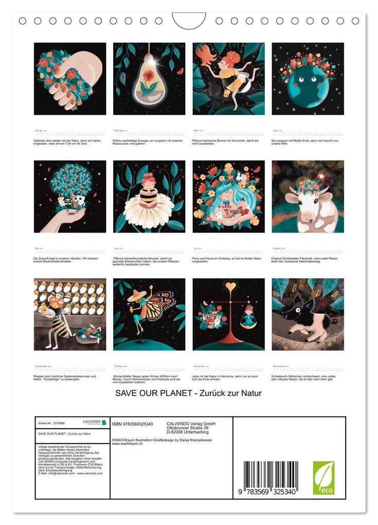 Weitere Ansicht: SAVE OUR PLANET - Zurück zur Natur (Wandkalender 2027 DIN A4 hoch), CALVENDO Monatskalender | Danja Krampikowski, Calvendo