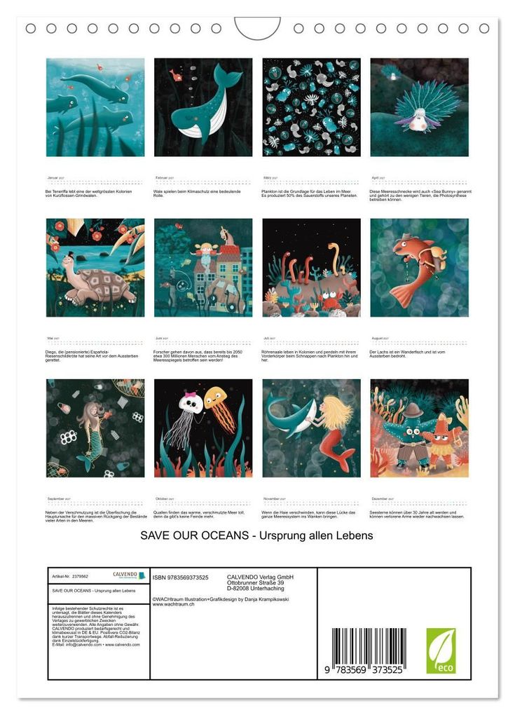 Weitere Ansicht: SAVE OUR OCEANS - Ursprung allen Lebens (Wandkalender 2027 DIN A4 hoch), CALVENDO Monatskalender | Danja Krampikowski, Calvendo