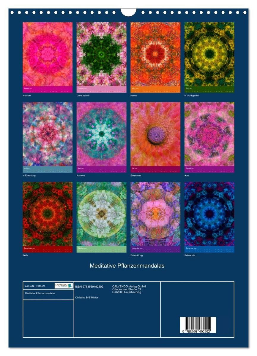 Weitere Ansicht: Meditative Pflanzenmandalas (Wandkalender 2027 DIN A3 hoch), CALVENDO Monatskalender | Christine B-B Müller, Calvendo