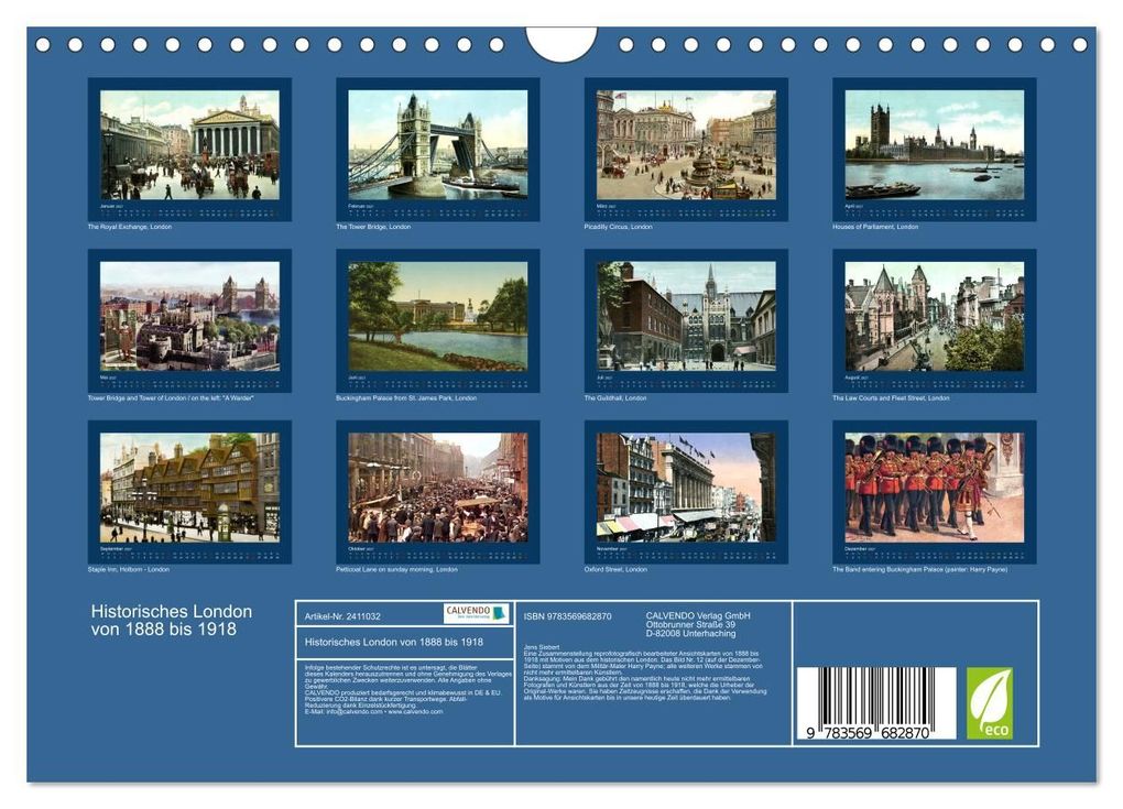 Weitere Ansicht: Historisches London von 1888 bis 1918 (Wandkalender 2027 DIN A4 quer), CALVENDO Monatskalender | Jens Siebert, Calvendo