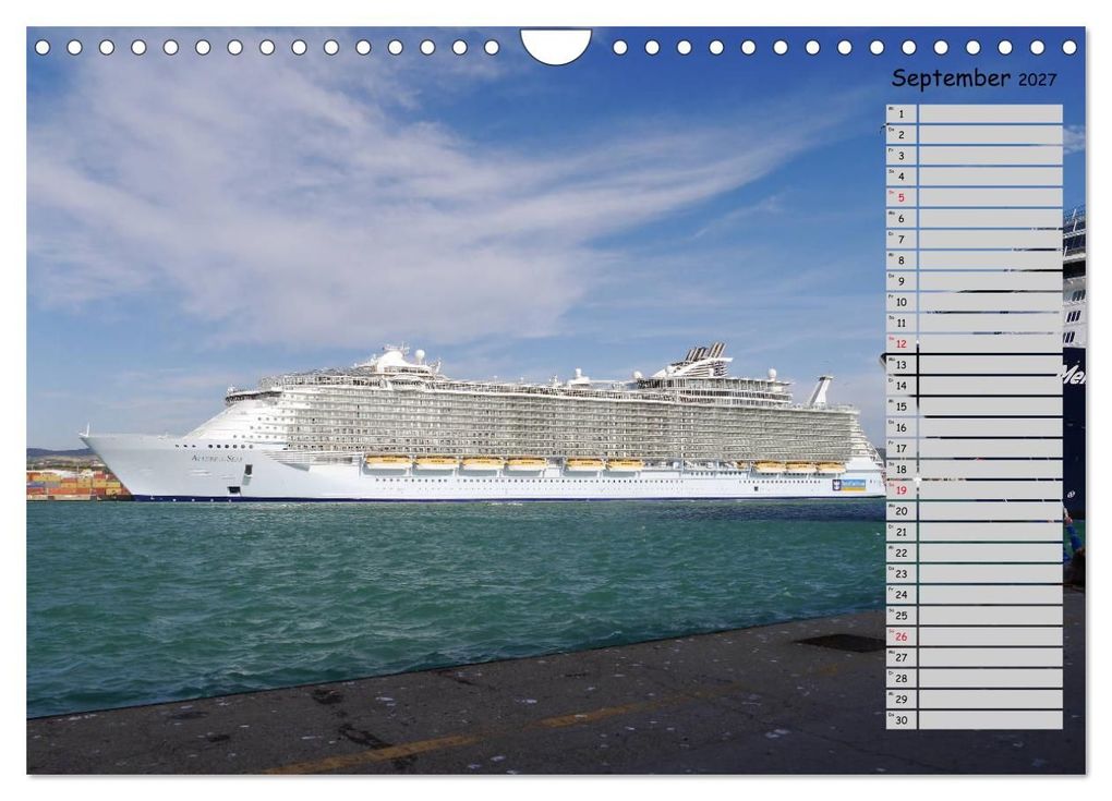 Weitere Ansicht: Riesen der Meere - Kreuzfahrtschiffe Geburtstagskalender (Wandkalender 2027 DIN A4 quer), CALVENDO Monatskalender | Frank Gayde, Calvendo