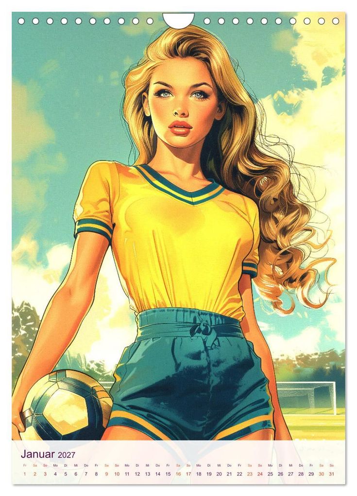 Weitere Ansicht: Frauenfußball - Old School Poster Style (Wandkalender 2027 DIN A4 hoch), CALVENDO Monatskalender | Val Thoermer, Calvendo