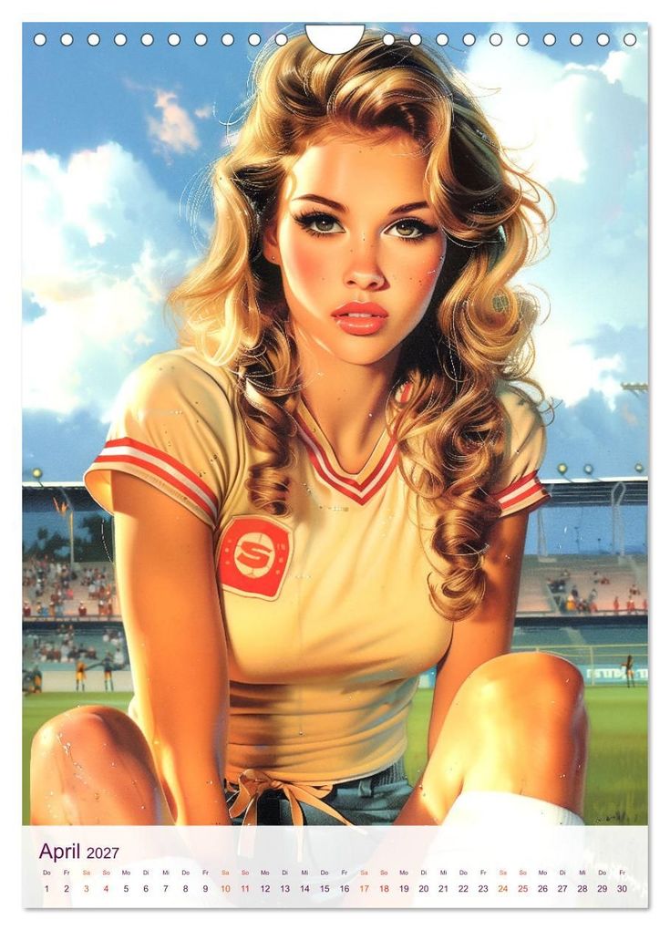 Weitere Ansicht: Frauenfußball - Old School Poster Style (Wandkalender 2027 DIN A4 hoch), CALVENDO Monatskalender | Val Thoermer, Calvendo