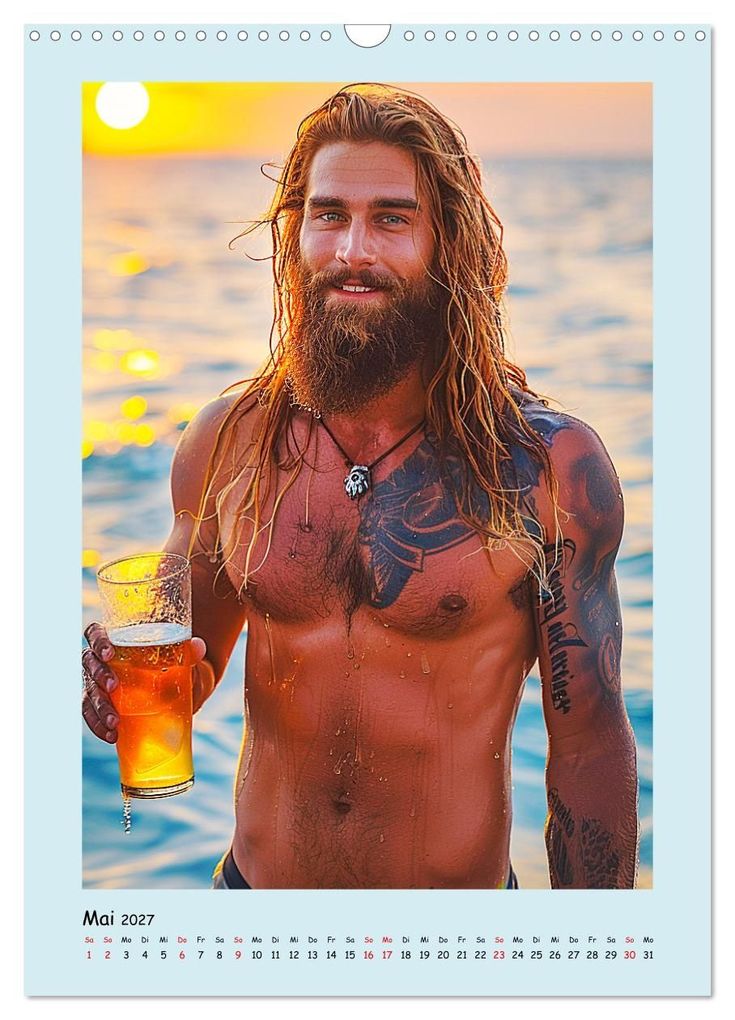 Weitere Ansicht: Strandsommer. Männer. Coole Typen am Meer (Wandkalender 2027 DIN A3 hoch), CALVENDO Monatskalender | Rose Hurley, Calvendo