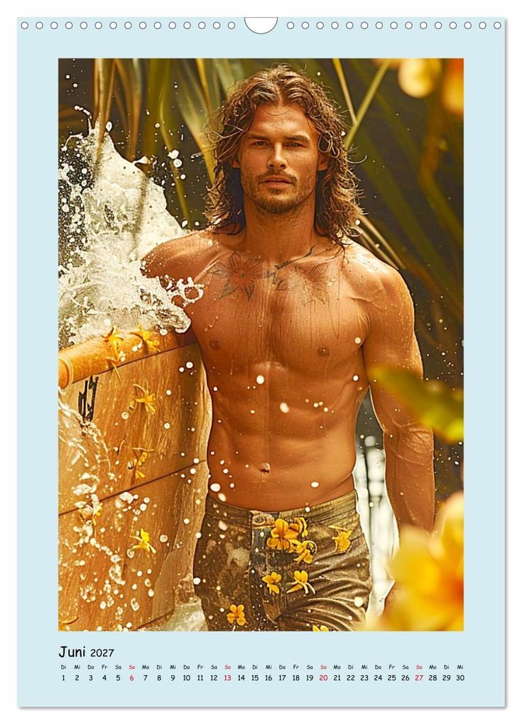 Weitere Ansicht: Strandsommer. Männer. Coole Typen am Meer (Wandkalender 2027 DIN A3 hoch), CALVENDO Monatskalender | Rose Hurley, Calvendo
