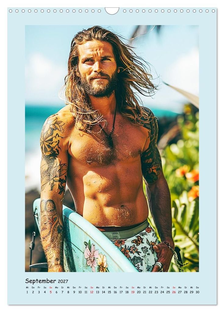 Weitere Ansicht: Strandsommer. Männer. Coole Typen am Meer (Wandkalender 2027 DIN A3 hoch), CALVENDO Monatskalender | Rose Hurley, Calvendo