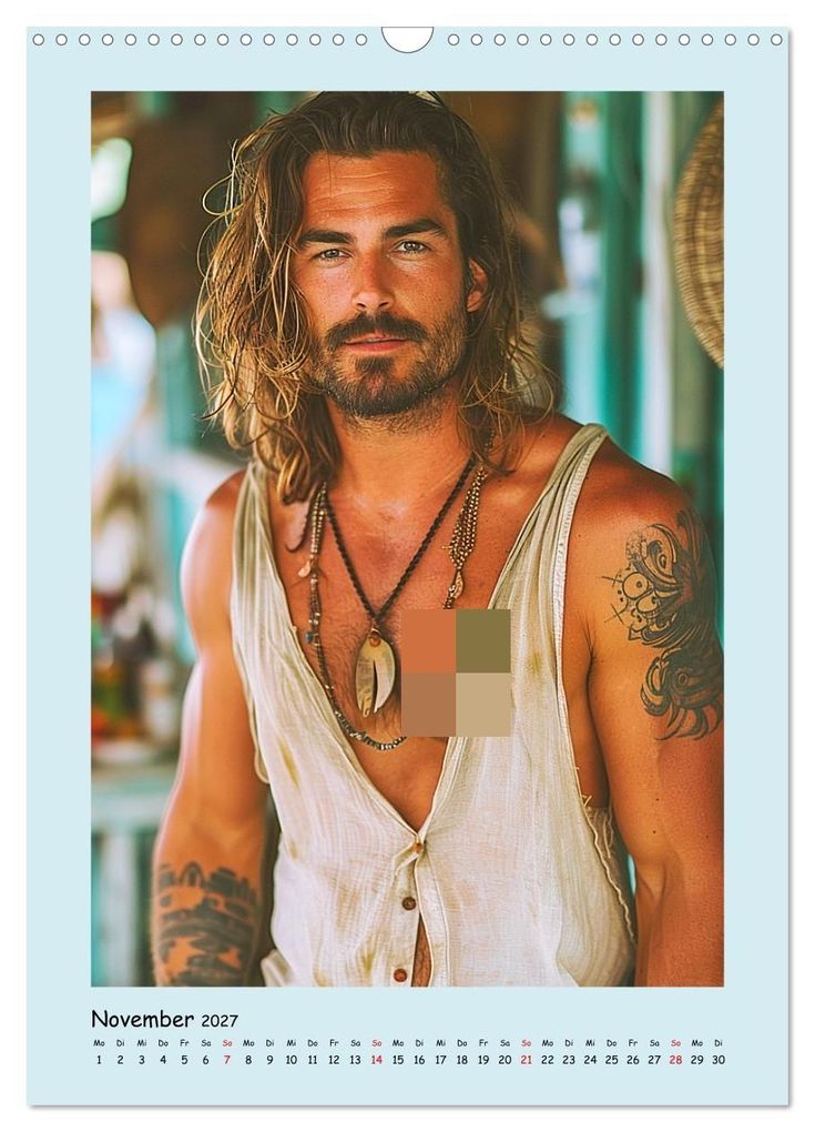 Weitere Ansicht: Strandsommer. Männer. Coole Typen am Meer (Wandkalender 2027 DIN A3 hoch), CALVENDO Monatskalender | Rose Hurley, Calvendo