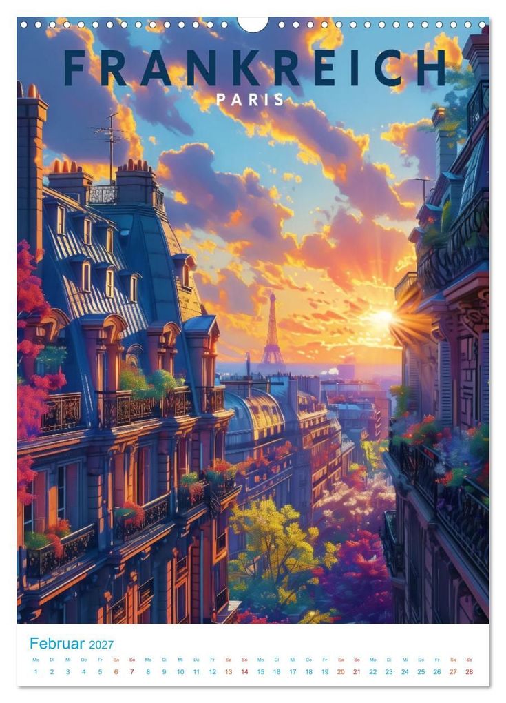 Weitere Ansicht: Frankreich - Old School Poster Style (Wandkalender 2027 DIN A3 hoch), CALVENDO Monatskalender | Val Thoermer, Calvendo