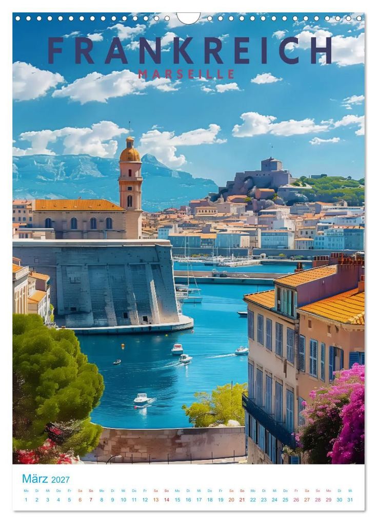Weitere Ansicht: Frankreich - Old School Poster Style (Wandkalender 2027 DIN A3 hoch), CALVENDO Monatskalender | Val Thoermer, Calvendo