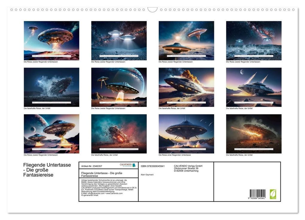 Weitere Ansicht: Fliegende Untertasse - Die große Fantasiereise (Wandkalender 2027 DIN A2 quer), CALVENDO Monatskalender | Alain Gaymard