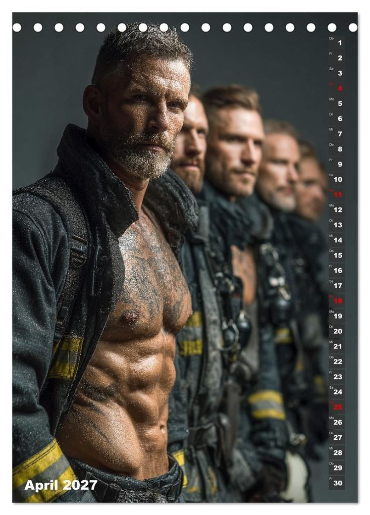 Weitere Ansicht: Lösch mich - Sexy Feuerwehrmänner fast nackt im Männerkalender (Tischkalender 2027 DIN A5 hoch), CALVENDO Monatskalender | MB - Fotografie, Calvendo