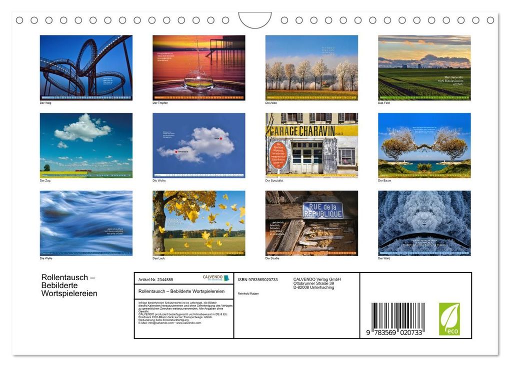 Weitere Ansicht: Rollentausch - Bebilderte Wortspielereien (Wandkalender 2027 DIN A4 quer), CALVENDO Monatskalender | Reinhold Ratzer, Calvendo