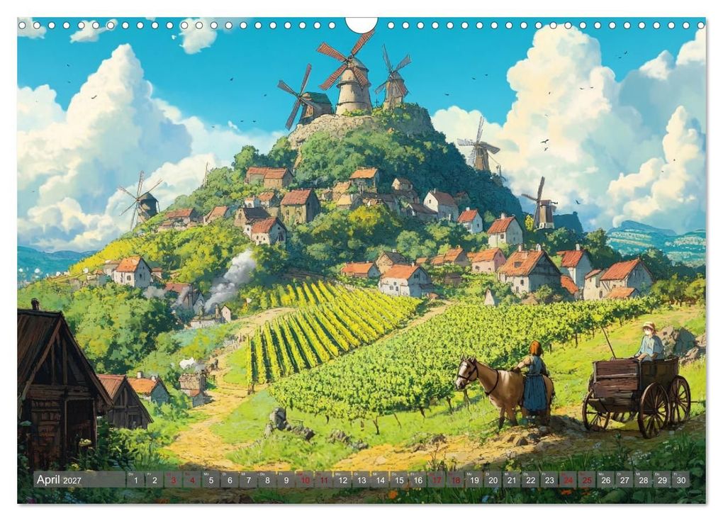 Weitere Ansicht: Spaziergang durch Anime Welten (Wandkalender 2027 DIN A3 quer), CALVENDO Monatskalender | Kerstin Waurick, Calvendo