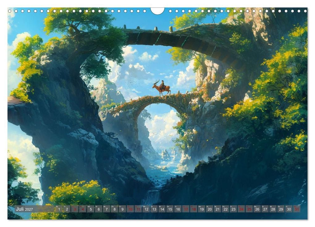 Weitere Ansicht: Spaziergang durch Anime Welten (Wandkalender 2027 DIN A3 quer), CALVENDO Monatskalender | Kerstin Waurick, Calvendo
