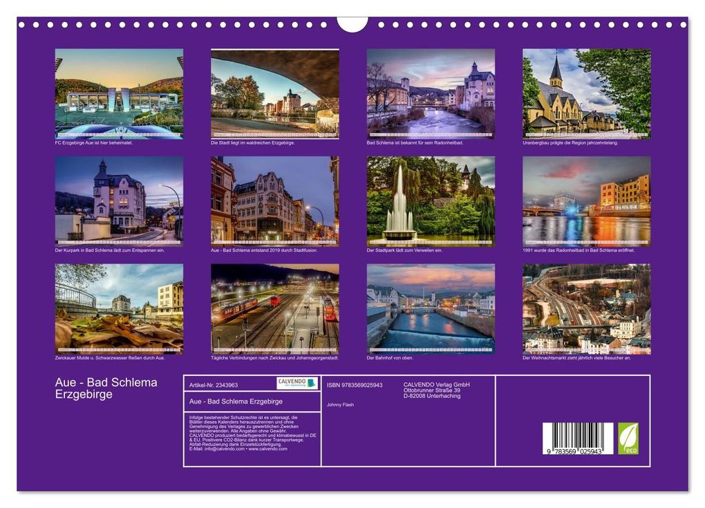 Weitere Ansicht: Aue - Bad Schlema Erzgebirge (Wandkalender 2027 DIN A3 quer), CALVENDO Monatskalender | Johnny Flash, Calvendo