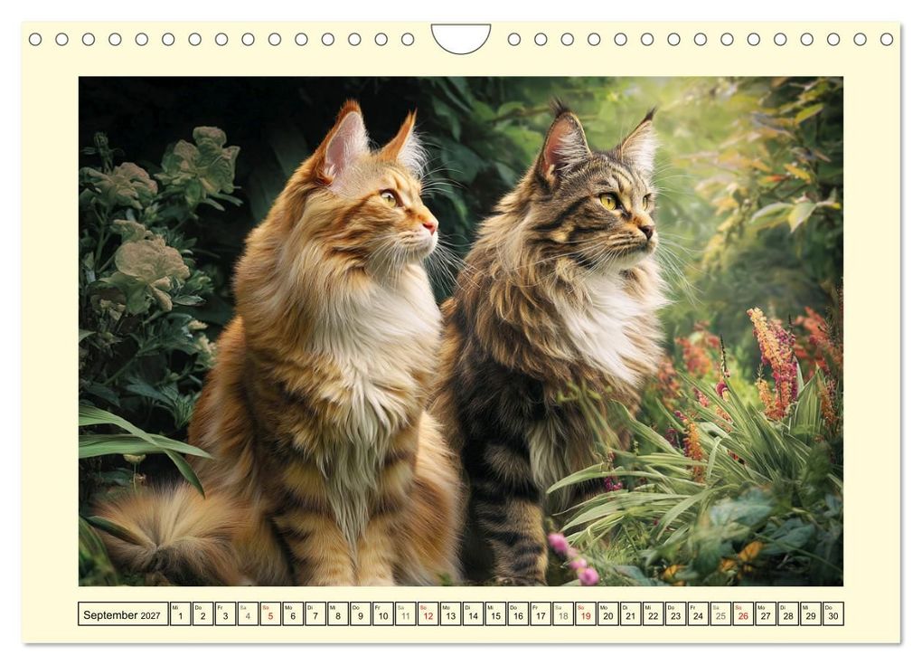 Weitere Ansicht: Main-Coon-Katzen. Die imposanten Waldkatzen im Garten (Wandkalender 2027 DIN A4 quer), CALVENDO Monatskalender | Rose Hurley, Calvendo
