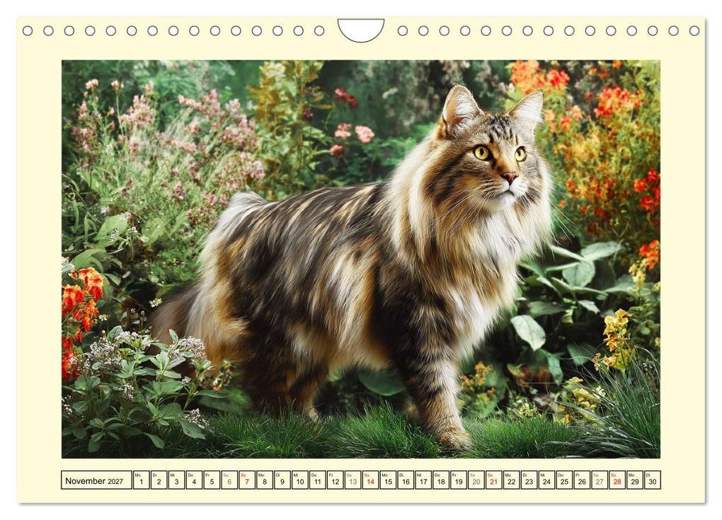 Weitere Ansicht: Main-Coon-Katzen. Die imposanten Waldkatzen im Garten (Wandkalender 2027 DIN A4 quer), CALVENDO Monatskalender | Rose Hurley, Calvendo