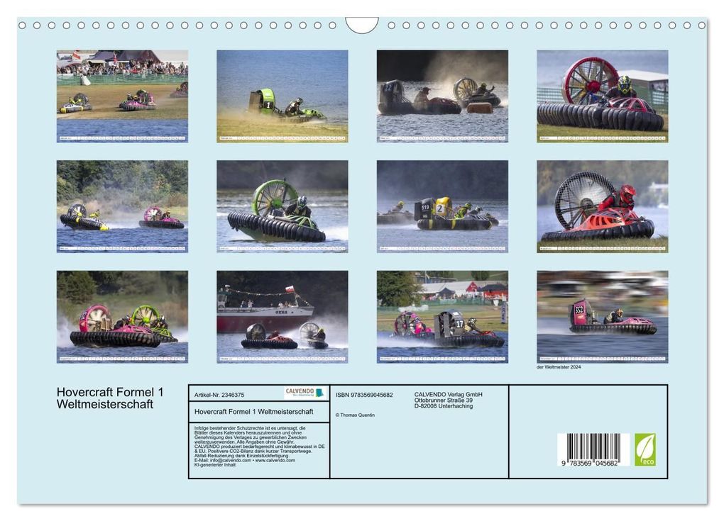 Weitere Ansicht: Hovercraft Formel 1 Weltmeisterschaft (Wandkalender 2027 DIN A3 quer), CALVENDO Monatskalender | Thomas Quentin, Calvendo
