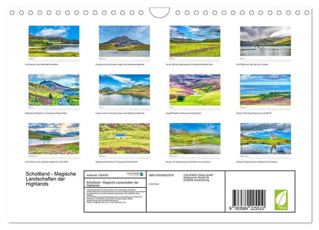 Weitere Ansicht: Schottland - Magische Landschaften der Highlands (Wandkalender 2027 DIN A4 quer), CALVENDO Monatskalender | Dieter Meyer, Calvendo