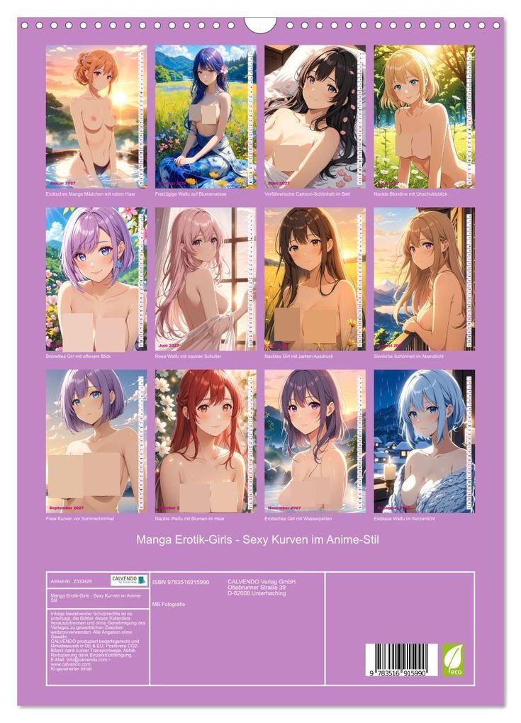 Weitere Ansicht: Manga Erotik-Girls - Sexy Kurven im Anime-Stil (Wandkalender 2027 DIN A3 hoch), CALVENDO Monatskalender | MB Fotografie, Calvendo