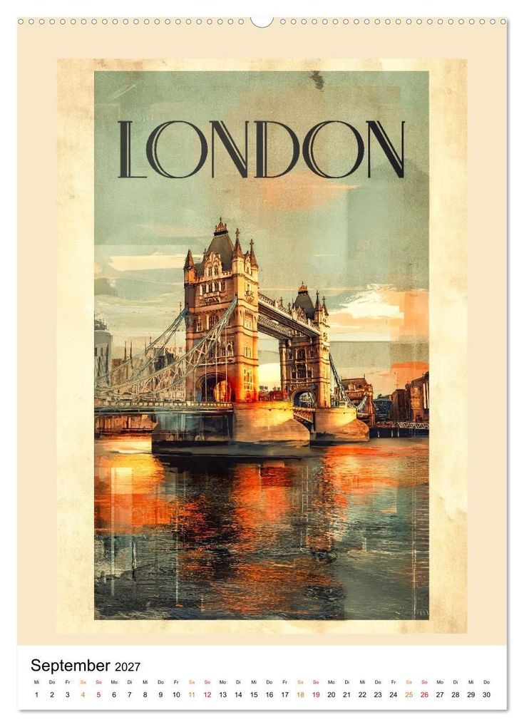 Weitere Ansicht: Retro Reise Poster - Fernweh der goldenen Jahre (hochwertiger Premium Wandkalender 2027 DIN A2 hoch), Kunstdruck in Hochglanz | Meike und Peter Roder, Calvendo