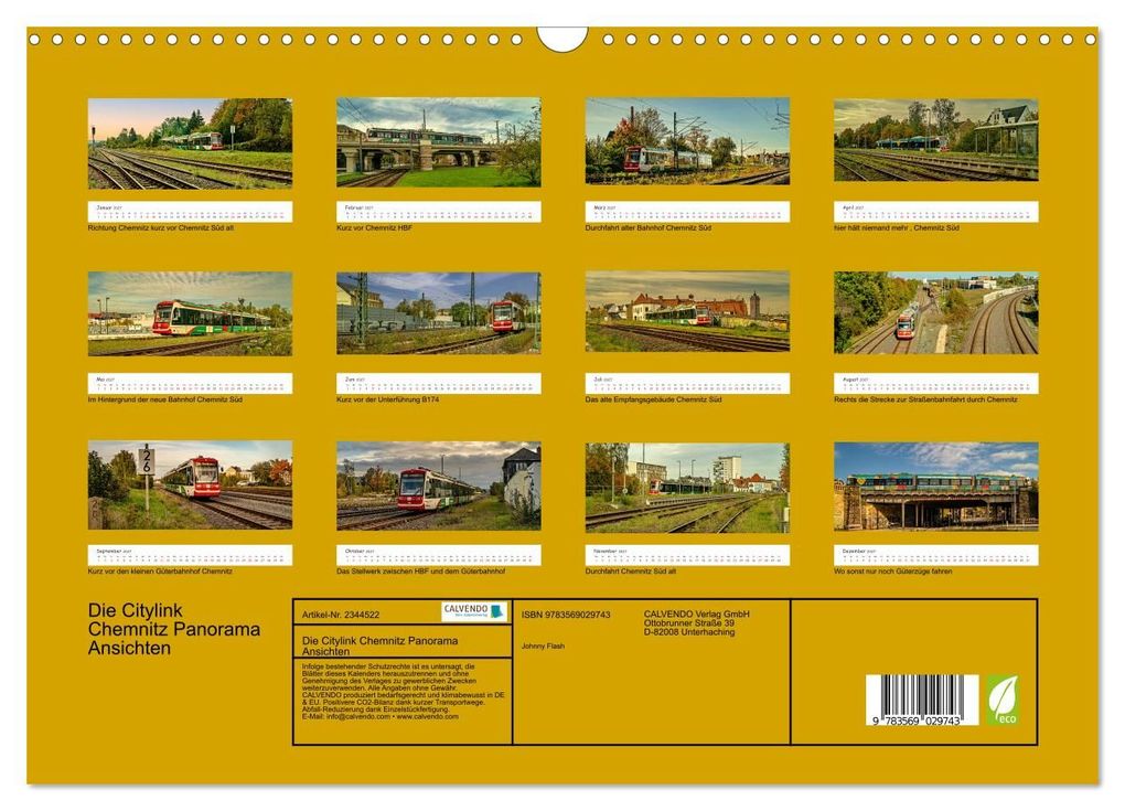 Weitere Ansicht: Die Citylink Chemnitz Panorama Ansichten (Wandkalender 2027 DIN A3 quer), CALVENDO Monatskalender | Johnny Flash, Calvendo