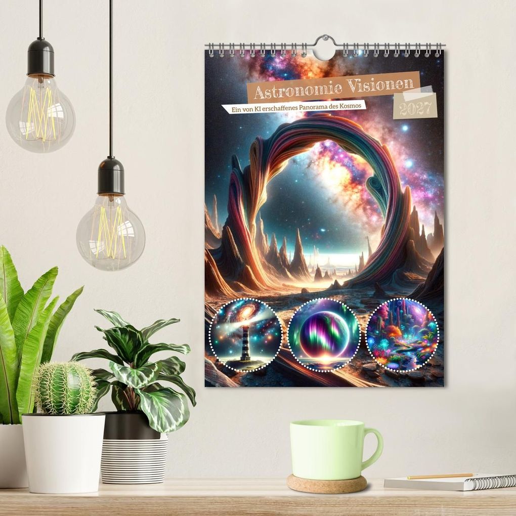 Weitere Ansicht: Astronomie Visionen - Ein von KI erschaffenes Panorama des Kosmos (Wandkalender 2027 DIN A4 hoch), CALVENDO Monatskalender | Marco Warstat, Calvendo