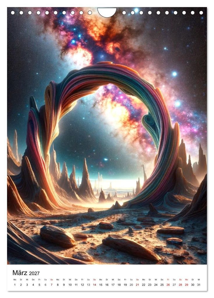 Weitere Ansicht: Astronomie Visionen - Ein von KI erschaffenes Panorama des Kosmos (Wandkalender 2027 DIN A4 hoch), CALVENDO Monatskalender | Marco Warstat, Calvendo