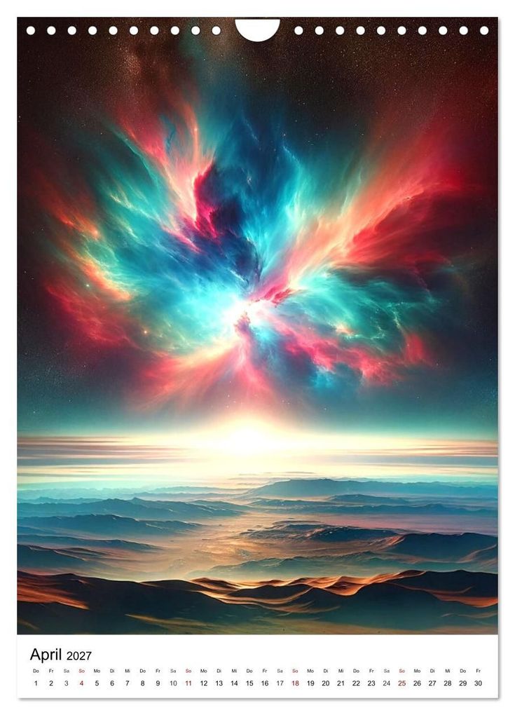 Weitere Ansicht: Astronomie Visionen - Ein von KI erschaffenes Panorama des Kosmos (Wandkalender 2027 DIN A4 hoch), CALVENDO Monatskalender | Marco Warstat, Calvendo