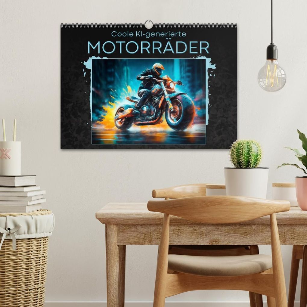Weitere Ansicht: Coole KI-generierte MOTORRÄDER (Wandkalender 2027 DIN A3 quer), CALVENDO Monatskalender | Melanie Viola, Calvendo