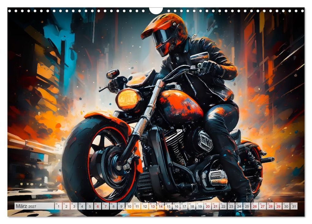 Weitere Ansicht: Coole KI-generierte MOTORRÄDER (Wandkalender 2027 DIN A3 quer), CALVENDO Monatskalender | Melanie Viola, Calvendo